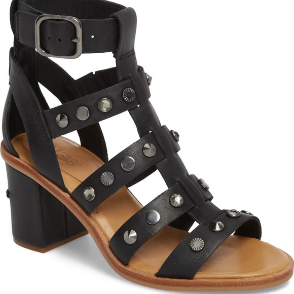 UGG Shoes - UGG Macayla Studded Bling Black Gladiator Sandal